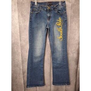 Vintage Y2K 90s Southpole Wide Leg Low Rise Jeans Womens Sz 9 Faded Hip Hop Logo